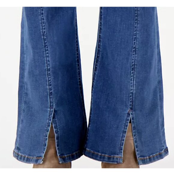 Canyon Retreat Women Pants ~ Jeans sz 4P Heartland Denim Front Slit Blue A575707 - Picture 4 of 7